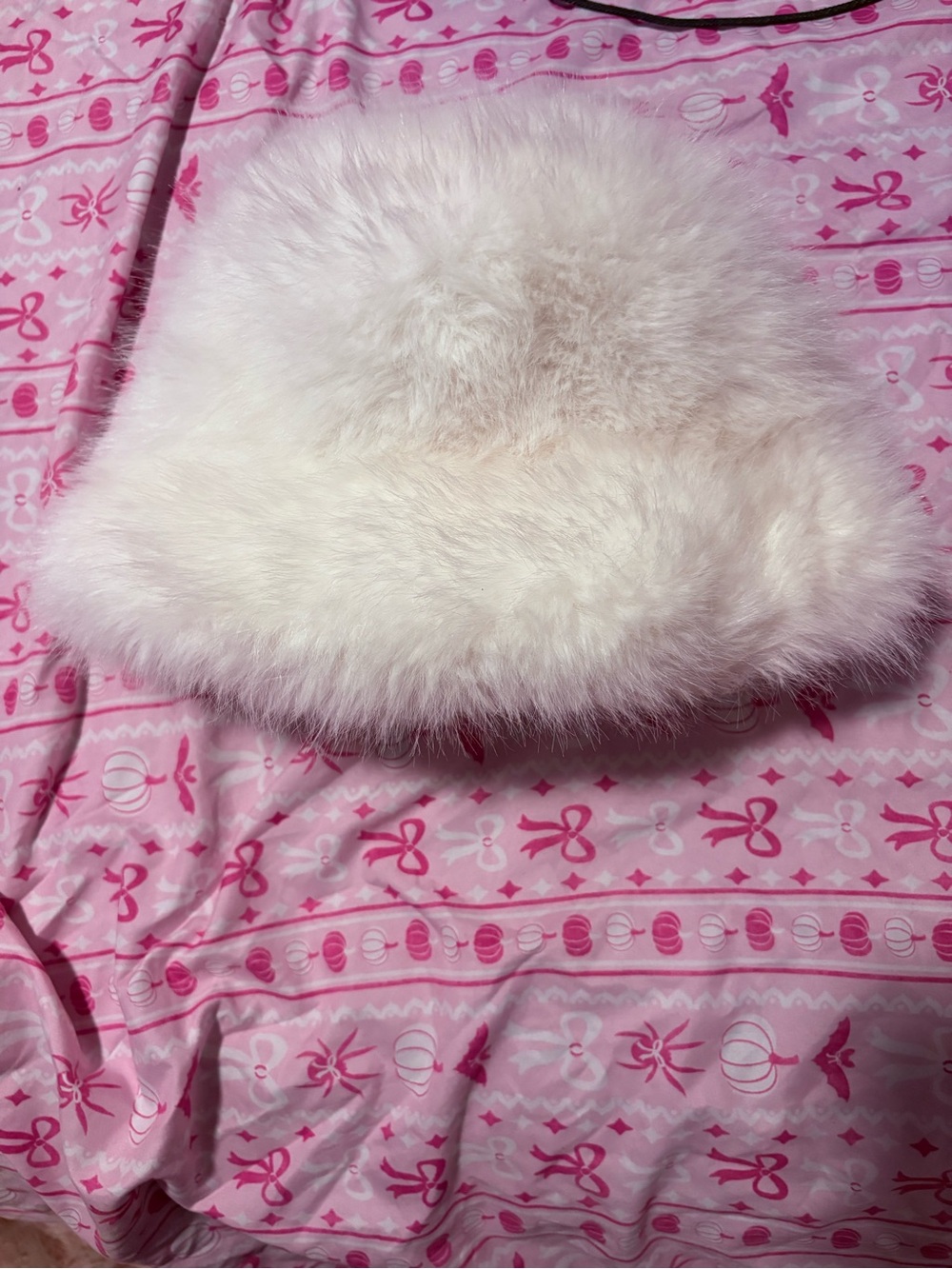 Plush Faux Fur Kids Hat - Soft White